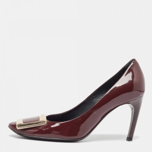 Roger Vivier Burgundy Patent Leather Trompette Pumps Size 35.5