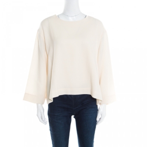 Roksanda Ilincic Cream Wool Crepe Oversized Selsy Top M