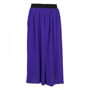 Pre Owned Roksanda Ilincic Blue Silk Gathered Skirt L