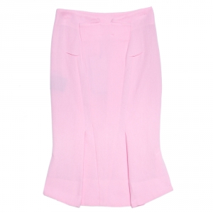 Pre Owned Roland Mouret Light Rose Double Wool Crepe Nash Skirt S