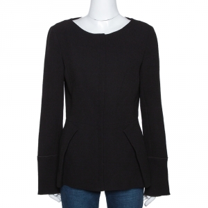 Roland Mouret Black Wool Rossini Peplum Jacket M