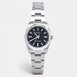 Pre Owned Rolex Black Oystersteel Oyster Perpetual M124200-0002 Women's Wristwatch 34 mm