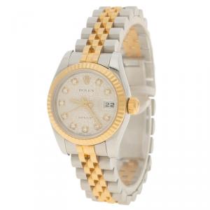 Rolex White Yellow Gold and Stainless Steel Datejust Women's Wristwatch 26mm