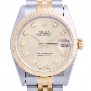 Rolex Gold 18K Yellow Gold and Stainless Steel DateJust Women's Wristwatch 31MM