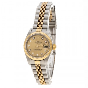 Pre Owned Rolex Gold 18K Yellow Gold and Stainless Steel 79173 Datejust Women's Wristwatch 26 mm