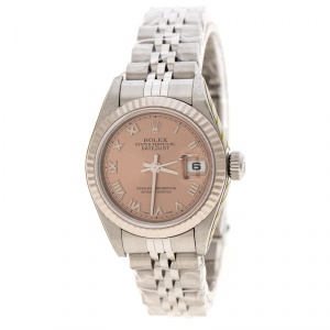Rolex Pink Stainless Steel Oyster Perpetual Datejust 79174 Women's Wristwatch 26 mm