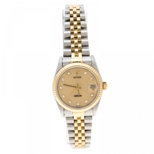 Rolex Gold Jubilee Dial 18K Yellow Gold and Stainless Steel Datejust 68273 Women's Wristwatch 30 mm