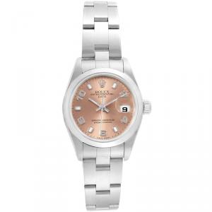 Rolex Salmon Stainless Steel Date 79160 Women's Wristwatch 26MM