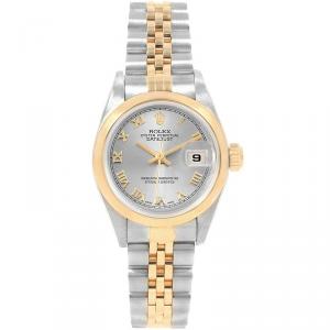 Rolex Slate 18K Yellow Gold and Stainless Steel Datejust 79163 Women's Wristwatch 26MM