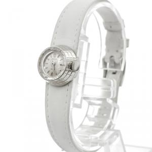 Rolex Silver 18K White Gold Orchid Women's Wristwatch 17 MM