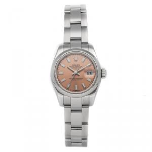 Rolex Pink Stainless Steel Datejust 179160 Women's Wristwatch 26 MM