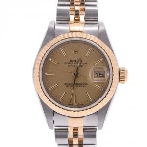 Rolex Champagne 18K Yellow Gold And Stainless Steel Datejust 79173 Women's Wristwatch 26 MM