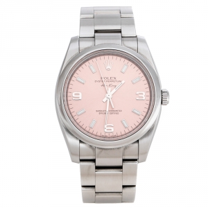 Rolex Pink Stainless Steel Oyster Perpetual Air-King 114200 Women's Wristwatch 34 mm