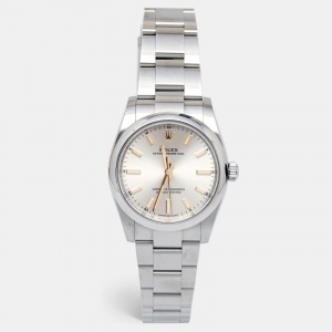 Pre Owned Rolex Silver Oystersteel Oyster Perpetual 124200-0001 Women's Wristwatch 34 mm