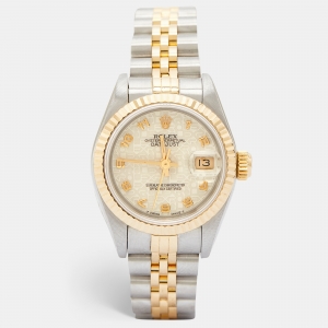 Rolex Ivory 18K Yellow Gold And Stainless Steel Datejust 69173 Automatic Women's Wristwatch 26 mm