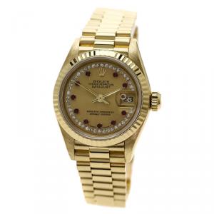 Rolex Gold 18K Yellow Gold Datejust Women's Wrist Watch 26 mm