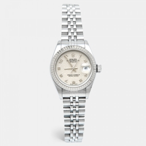 Rolex Ivory Jubilee 18k White Gold Stainless Steel 79174 Women's Wristwatch 26 mm