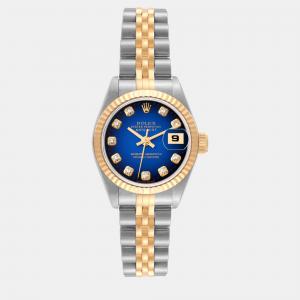 Rolex Datejust Blue Vignette Diamond Dial Steel Yellow Gold Ladies Watch 26 mm