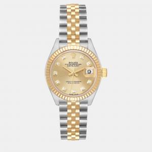 Rolex Datejust Steel Yellow Gold Diamond Dial Ladies Watch 28 mm