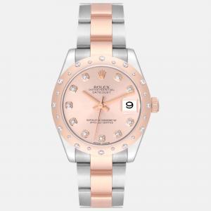 Rolex Datejust Midsize Steel Rose Gold Diamond Ladies Watch 31 mm 