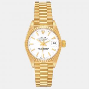 Rolex Datejust President Yellow Gold White Dial Ladies Watch 26 mm
