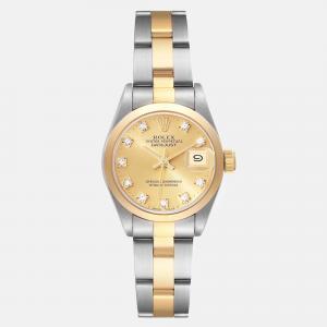 Rolex Datejust Steel Yellow Gold Diamond Dial Ladies Watch 26 mm
