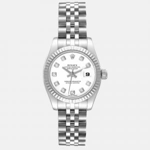 Rolex Datejust Steel White Gold Diamond Dial Ladies Watch 26 mm