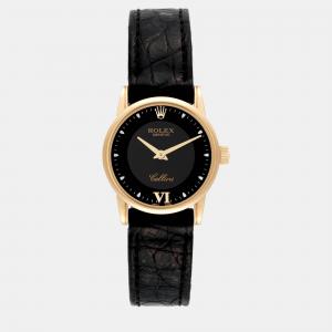 Rolex Cellini Classic Yellow Gold Black Dial Ladies Watch