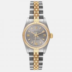 Rolex Oyster Perpetual Slate Dial Steel Yellow Gold Ladies Watch 24 mm