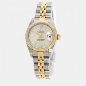 Rolex Silver 18k Yellow Gold Stainless Steel Datejust 79173 Automatic Women's Wristwatch 26 mm