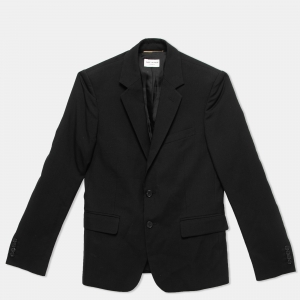 Saint Laurent Black Wool Single Breasted Blazer L