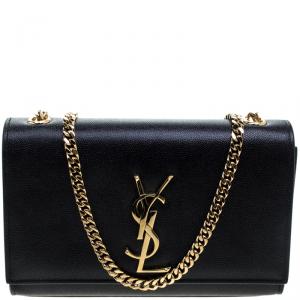 مملوكة مسبقًا Saint Laurent Black Monogram Leather Small Kate Shoulder Bag