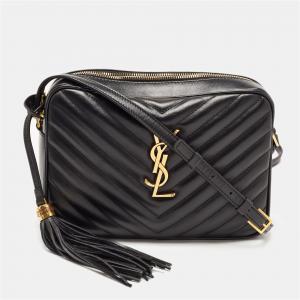 مملوكة مسبقًا Saint Laurent Black Quilted Leather Crossbody Bag