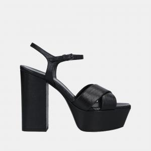 Saint Laurent Leather Block Heel Ankle Strap Sandals 41