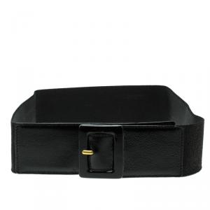 Pre Owned Saint Laurent Black Elastic Waist Belt 85cm