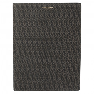 Saint Laurent Dark Brown Printed Coated Canvas A5 Notebook Cover