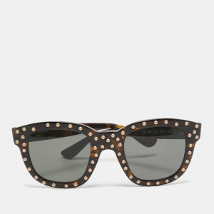 Saint Laurent Brown SL100 Lou Studded Square Sunglasses