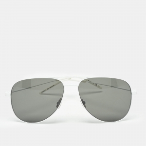 Saint Laurent White/Black Classic 11 Aviator Sunglasses