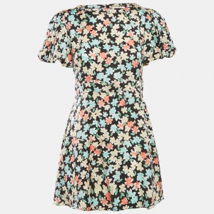 Saint Laurent Multicolor Floral Silk Mini Dress S
