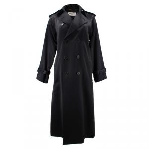 Saint Laurent Paris Black Long Trench Coat S