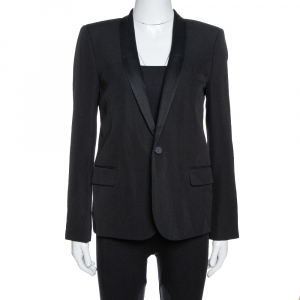 Saint Laurent Paris Black Wool Tuxedo Blazer M