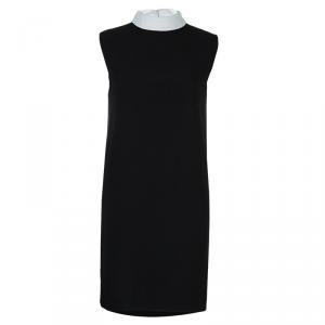 Saint Laurent Paris Black Contrast Peter Pan Collar Sleeveless Dress S