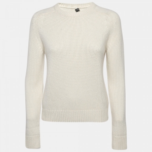 Saint Laurent Cream Cashmere Knit Sweater XS