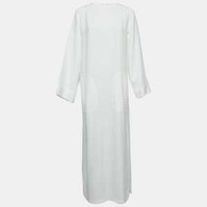 Saint Laurent Paris White Linen Blend Long Tent Dress M