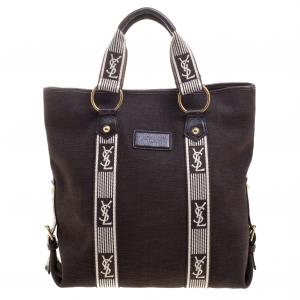 مملوكة مسبقًا حقيبة سان لوران باريس بيتش كانفاس بنية داكنة