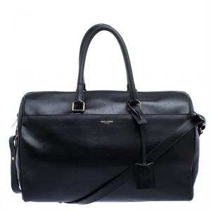 Saint Laurent Paris Black Leather Bo Duffle Bag