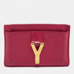 Saint Laurent Pink Leather Easy Y Card Case