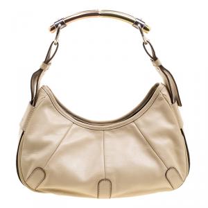 Saint Laurent Beige Leather Mombasa Hobo