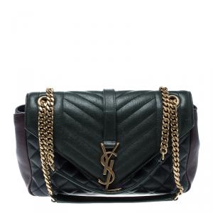 مملوكة مسبقًا Saint Laurent Multicolor Matelasse Leather Envelope Shoulder Bag