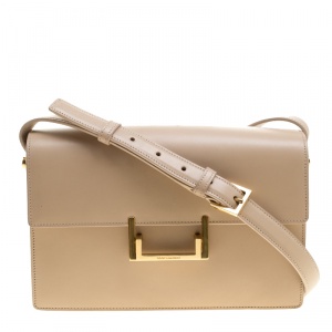 مملوكة مسبقًا Saint Laurent Beige Leather Medium Lulu Shoulder Bag